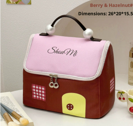Cute House Cosmetic Bag - Green Multi-Size Makeup Organizer