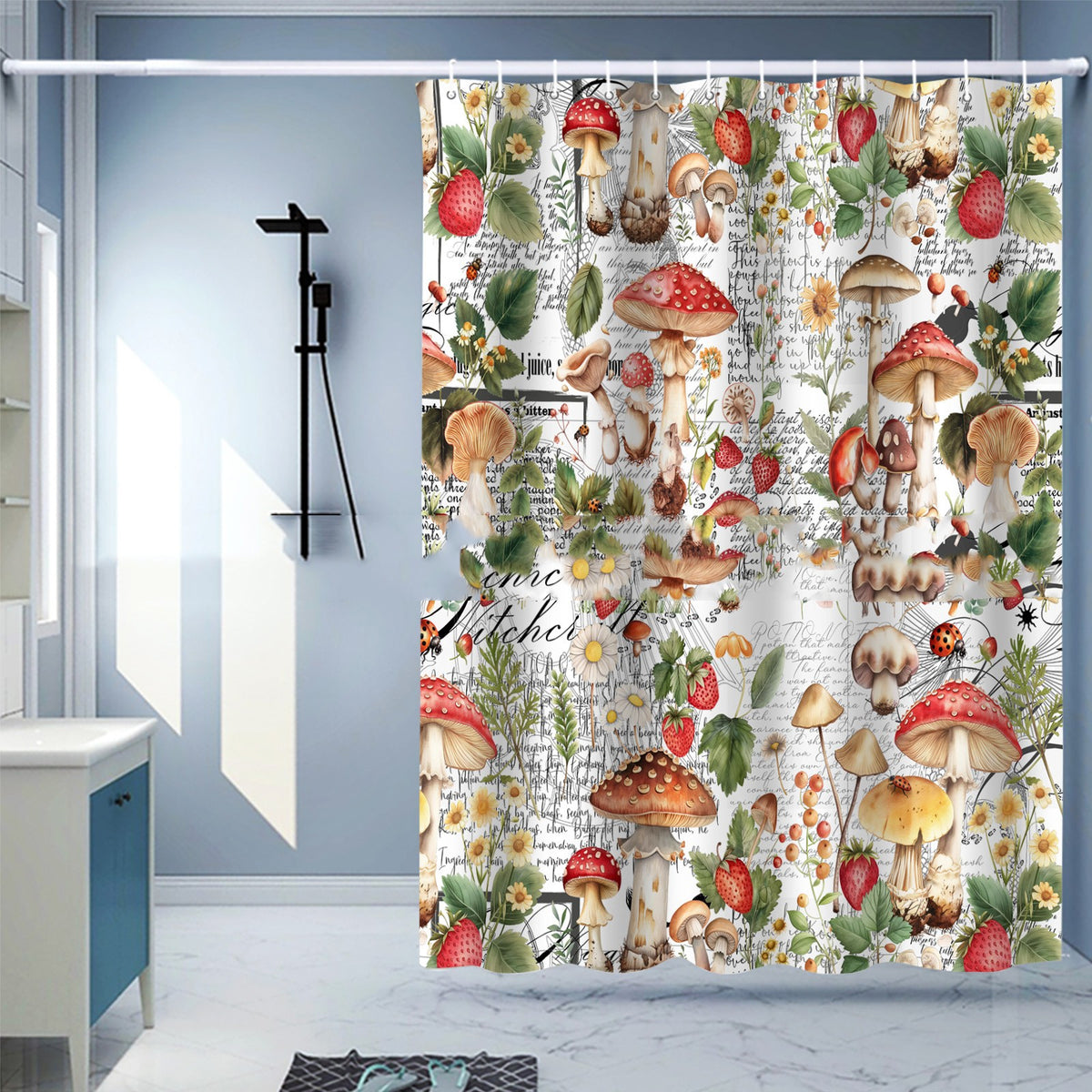 Waterproof Digital Printing Shower Curtain - Punch-Free European Style 183x214cm
