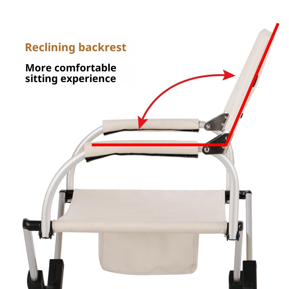 Outdoor Folding Aluminum Alloy Camping Chair with Armrest - Lightweight & Portable