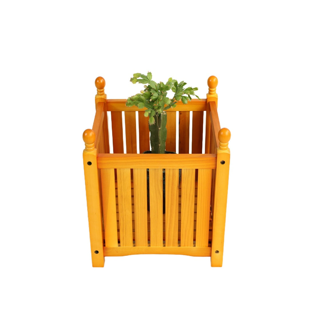 Wooden Outdoor Square Planter Box for Garden & Patio - Teak