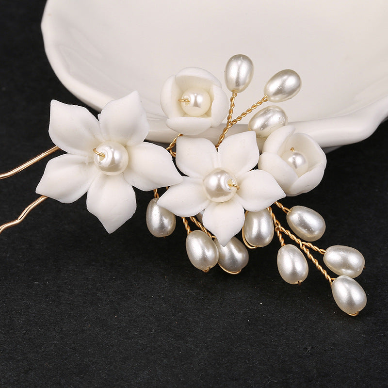 Pearl Flower Wedding Hairpin Headwear Accessory