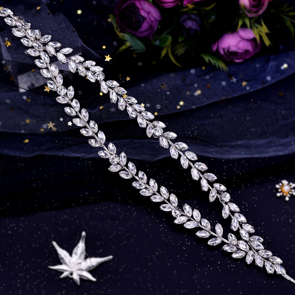 Bridal Headband Silver Rhinestone Hair Accessory for Weddings