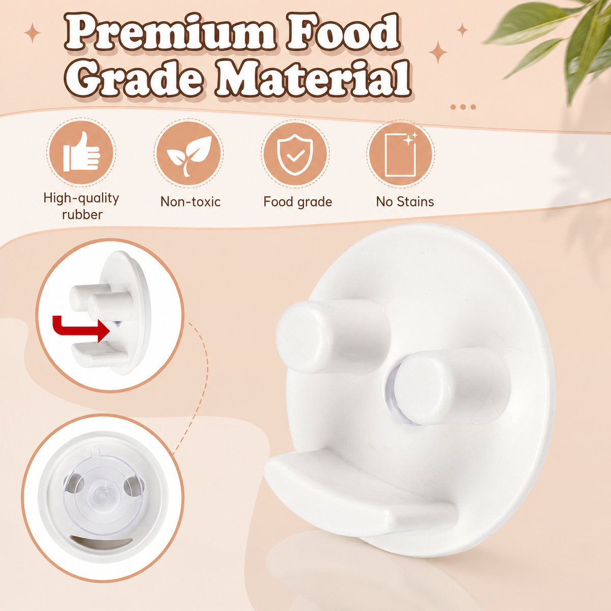 Suction Cup Sponge Holder Wall Mount for Smile Sponges No-Drill Kitchen Organizer