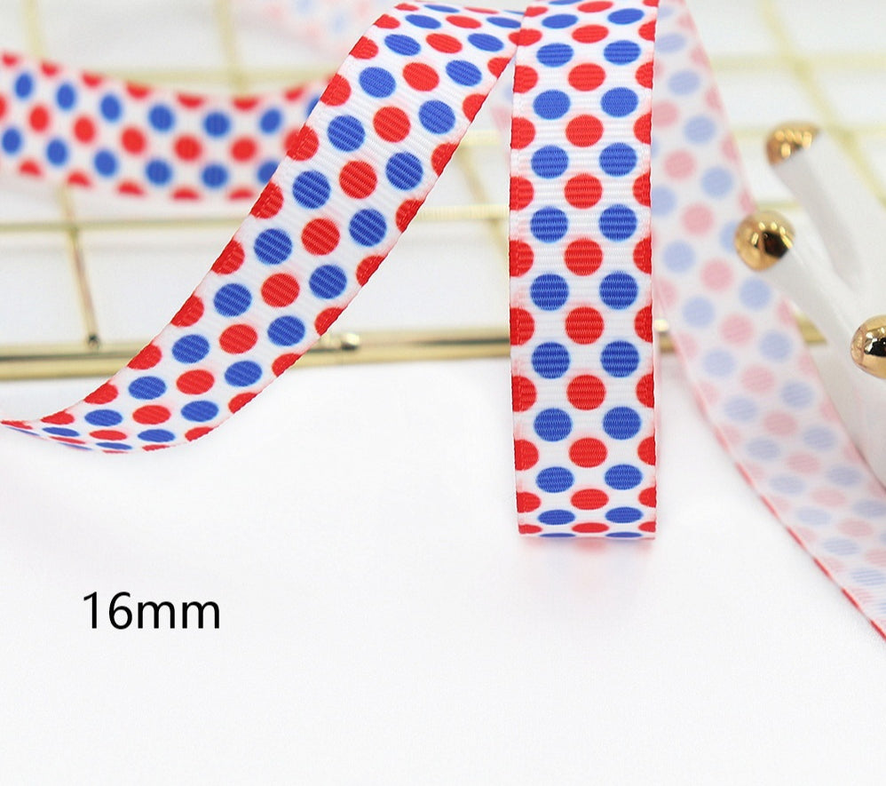 Stars and Stripes Ribbon Dovetail Bowknot Hair Accessory - Multiple Colors & Lengths