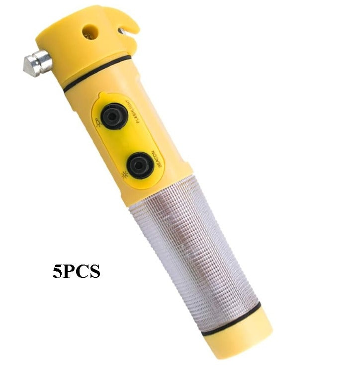 Multi-Functional Car Safety Hammer with Flashlight and Seat Belt Cutter