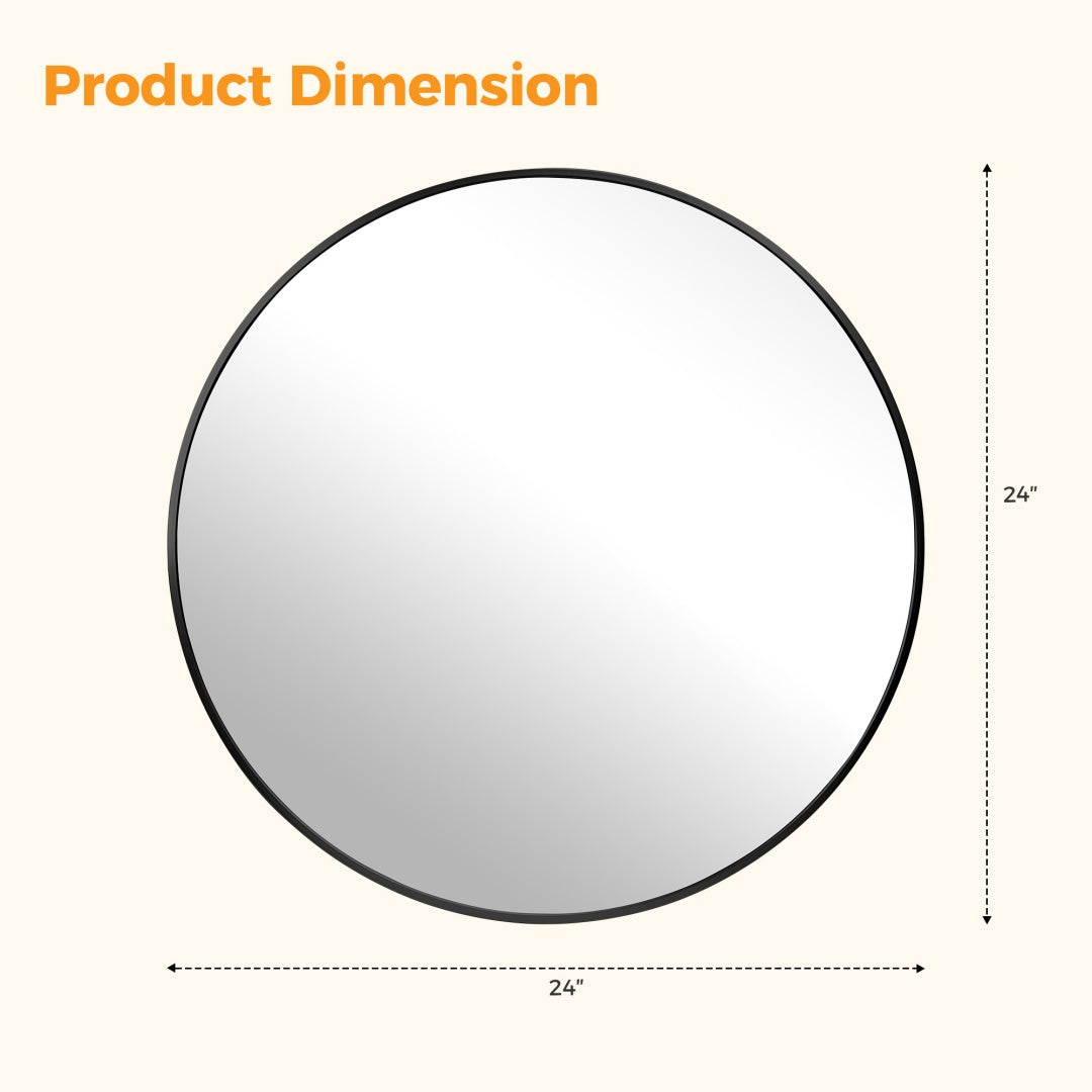 Round Wall Mirror, Bathroom Mirrors For Over Sink, Circle Mirror