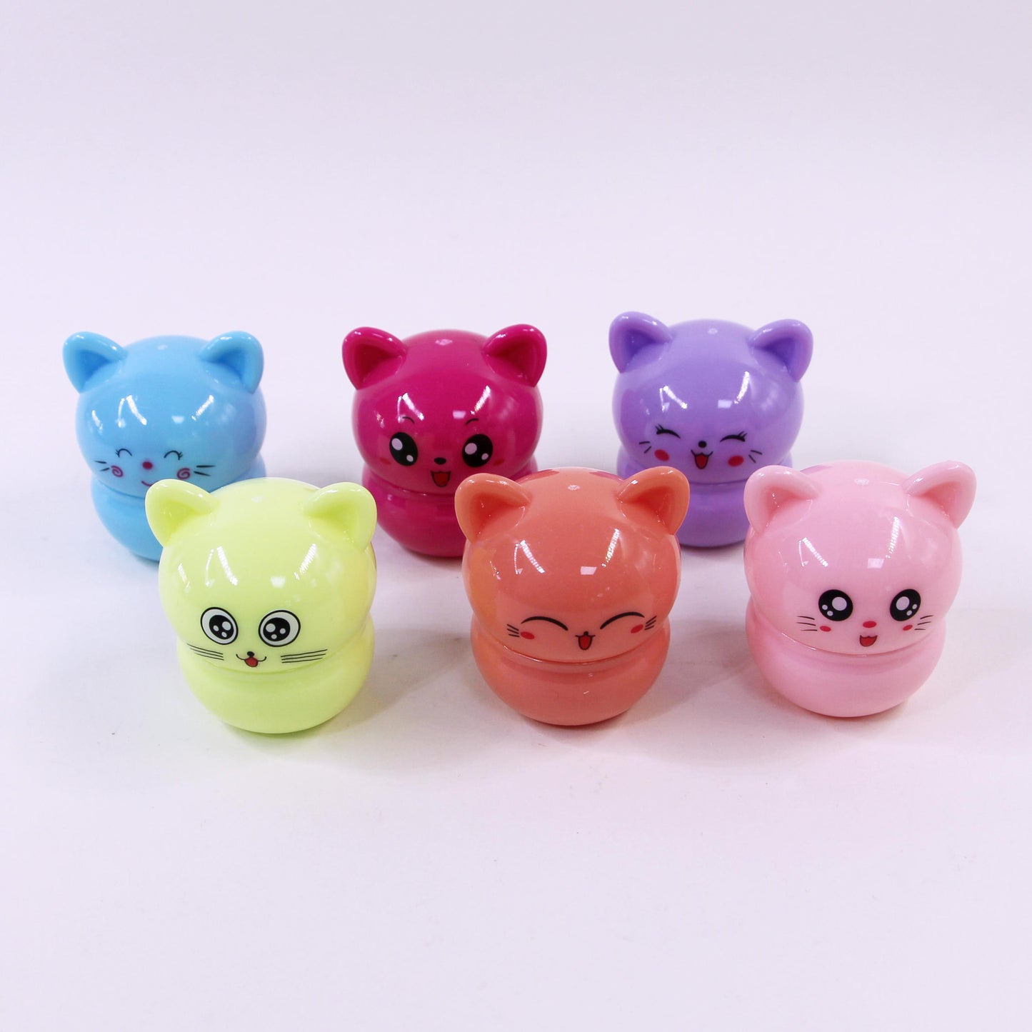 Colorful Kitten Lip Balm Set - 12-Piece Travel Size Moisturizing Lip Care