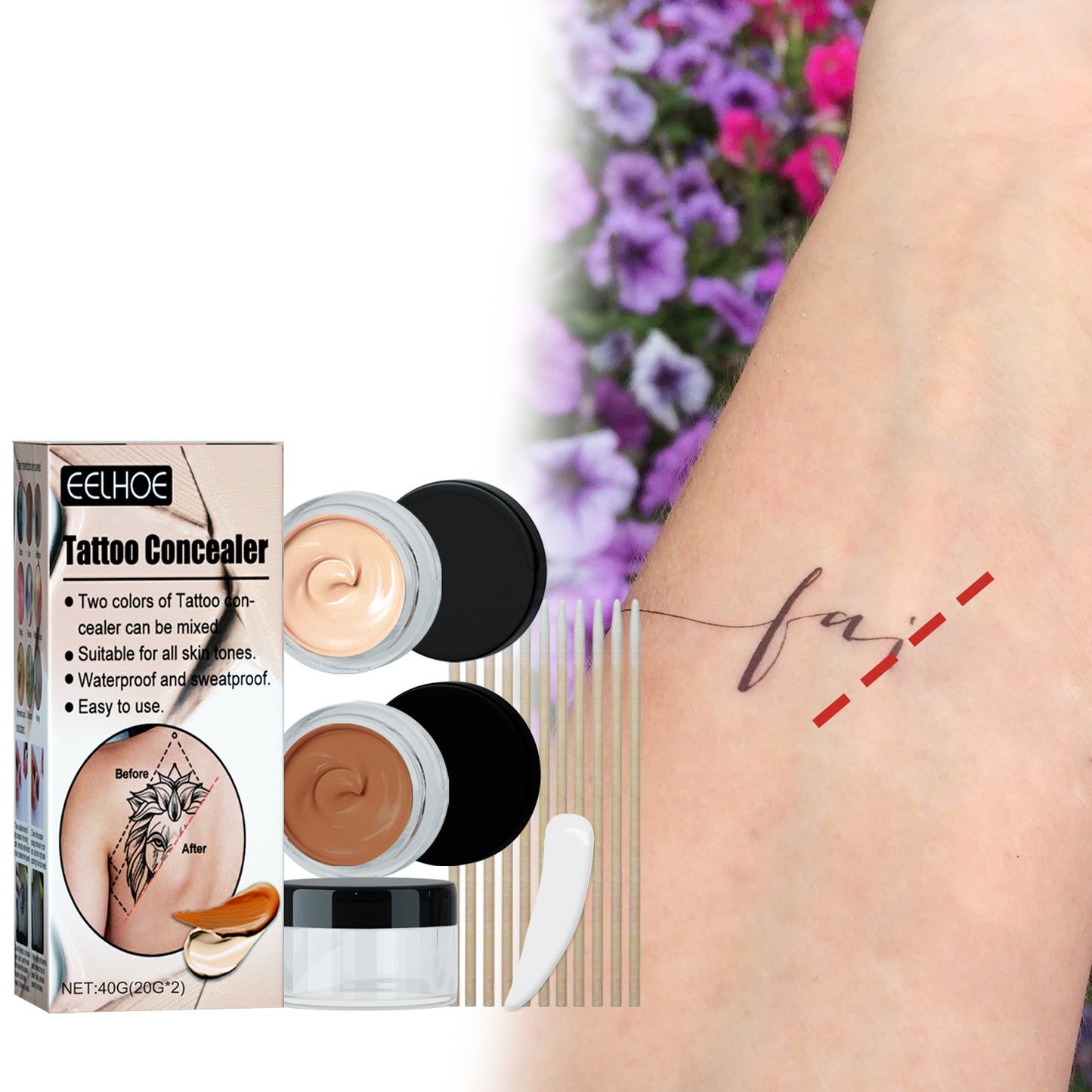 Professional Waterproof Tattoo Concealer for Body Scars and Dark Spots