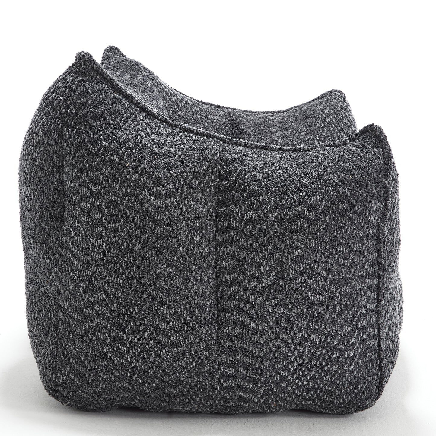 Comfortable Chenille Bean Bag Chair - Black Lazy Sofa