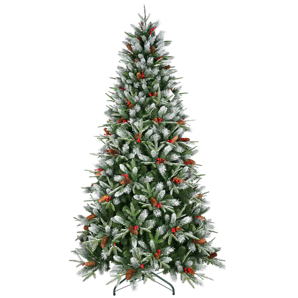 5ft Green Artificial Christmas Tree with Red Fruits & Pine Cones