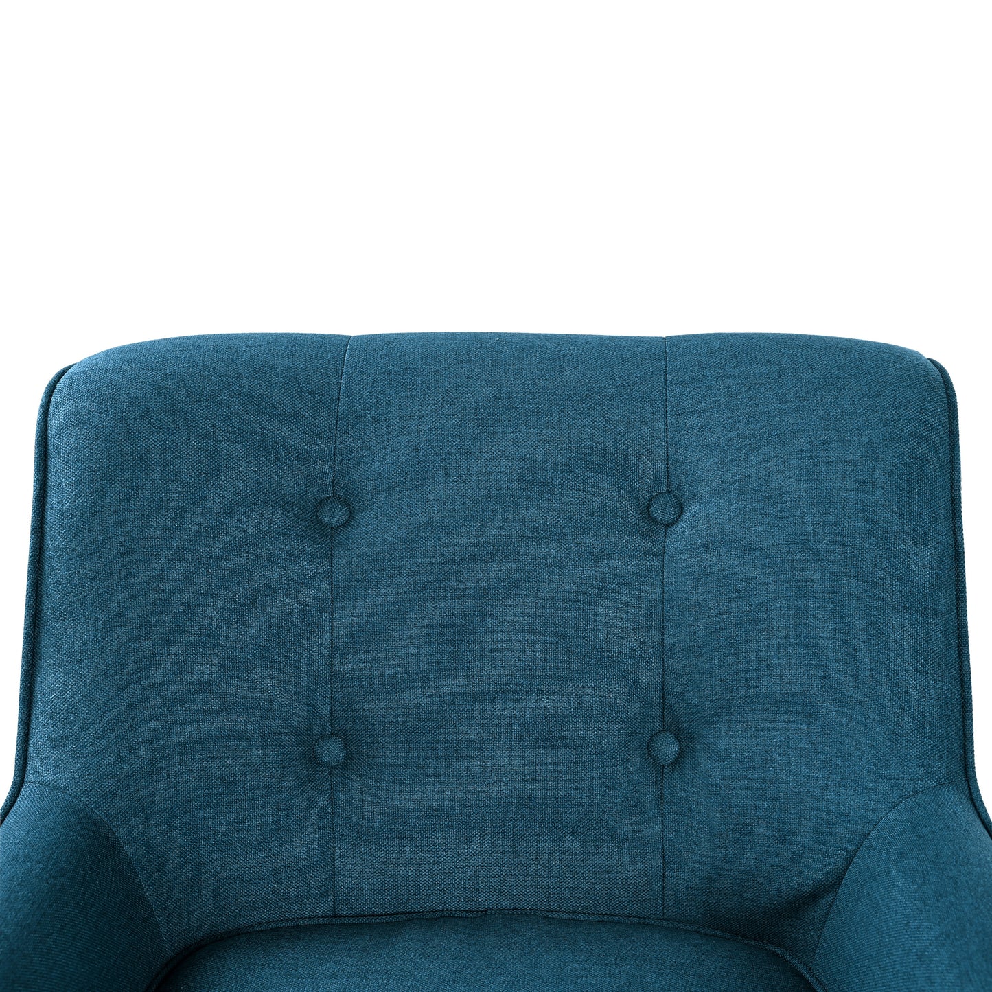 Mid-Century Modern Blue Accent Chair - Tufted Fabric with Wood Legs