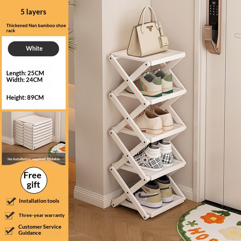 Foldable Shoe Rack for Entryway Space Saving No Assembly Needed