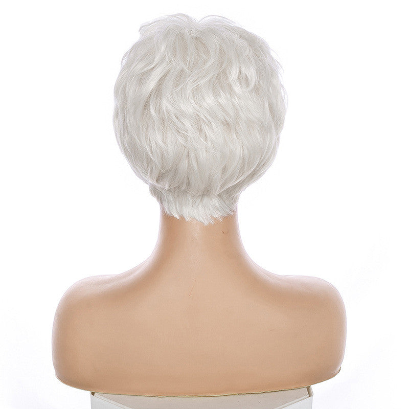 White Synthetic Cosplay Wig - Short 6" High Temperature Fiber