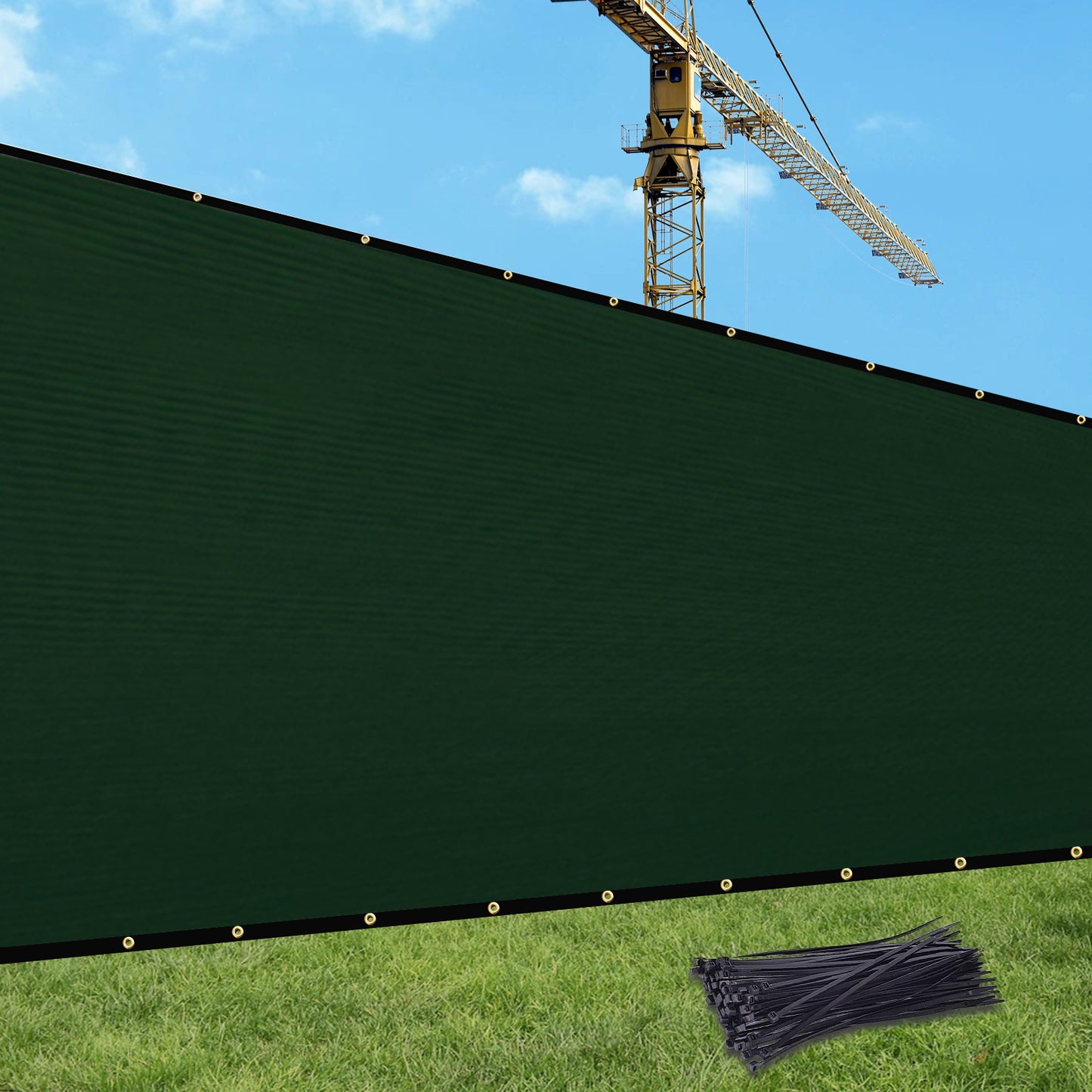 4x50ft Outdoor Privacy Fence Screen HDPE Sun-Resistant Garden Barrier - Dark Grey Black Green Brown