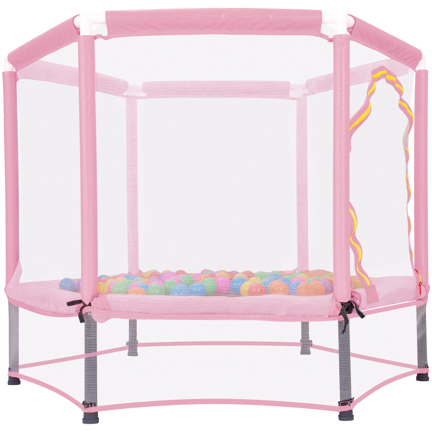 55 Toddlers Trampoline With Safety Enclosure Net And Balls, Indoor