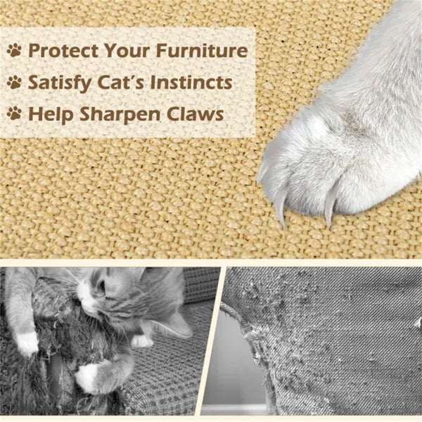 Large Sisal Cat Scratching Mats Set - Multi-Purpose Rest & Play Pads, 32x20 Inches