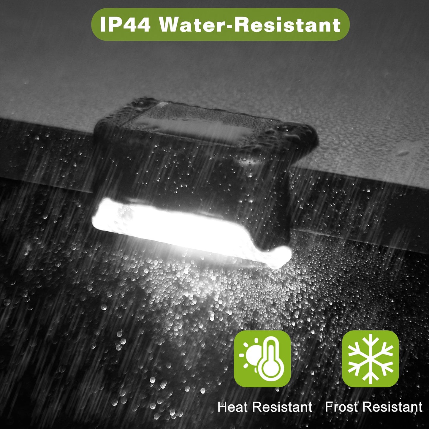 4 Pack Solar LED Step Lights Outdoor Water-Resistant Fence & Path Lights