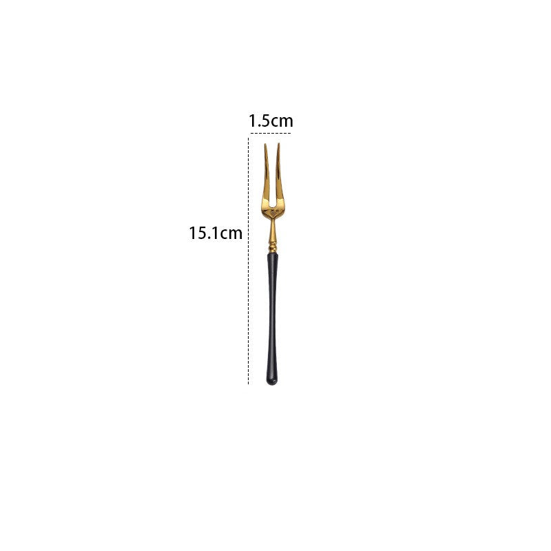 Stainless Steel Dinnerware Set with Black Gold Finish - Knife Fork Spoon