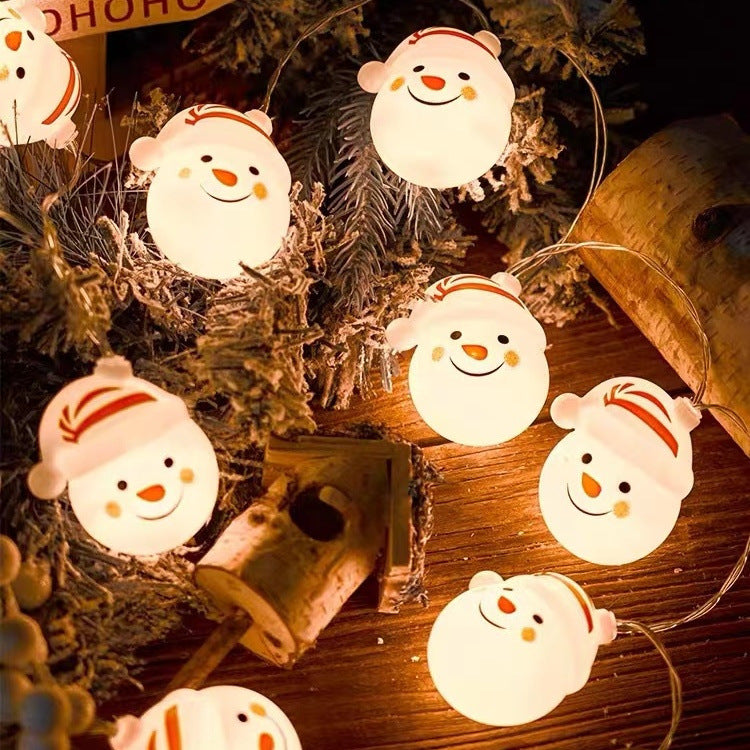 LED Christmas String Lights Decorative Holiday Light Ropes with Snowman & Santa Variants