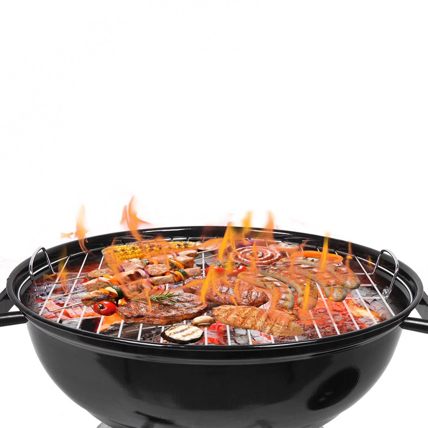 18-Inch Charcoal Grill with Spherical Design - Black