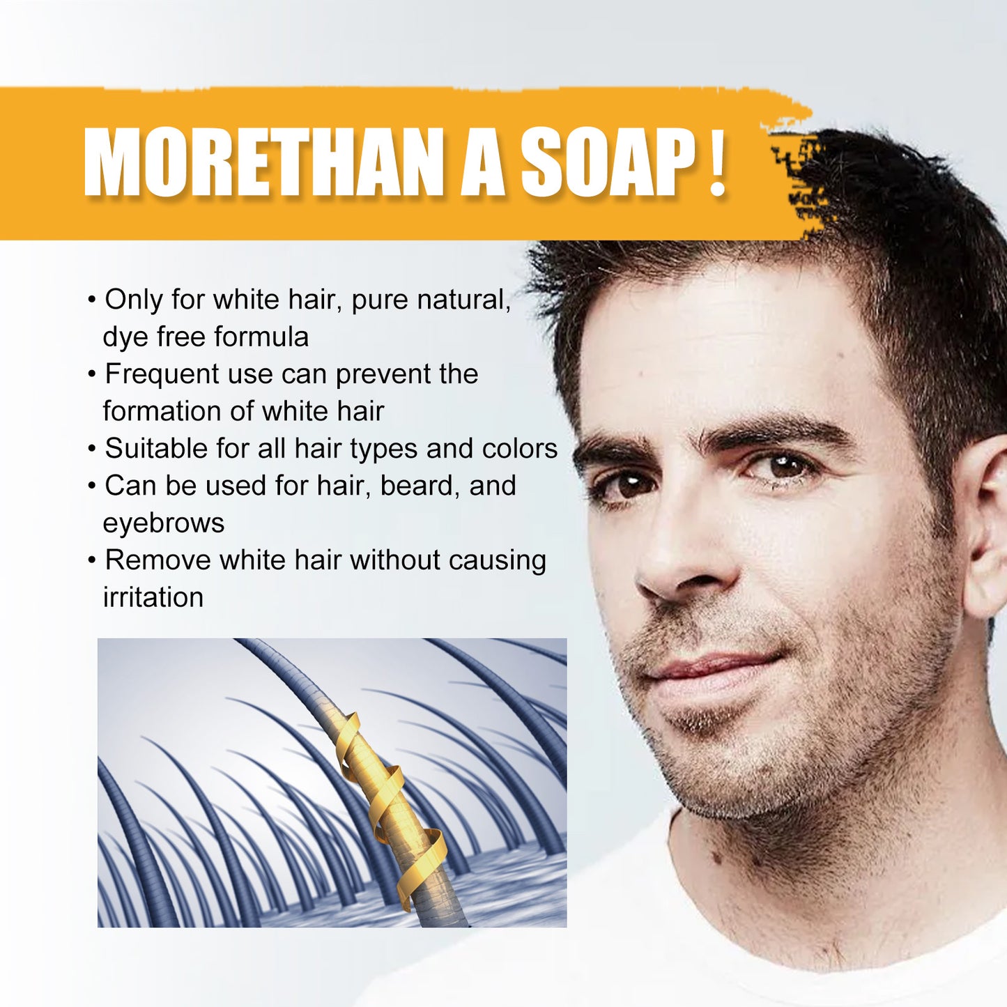 Darkening Hair Shampoo Bar - Moisturizing Natural Color Restoring Soap