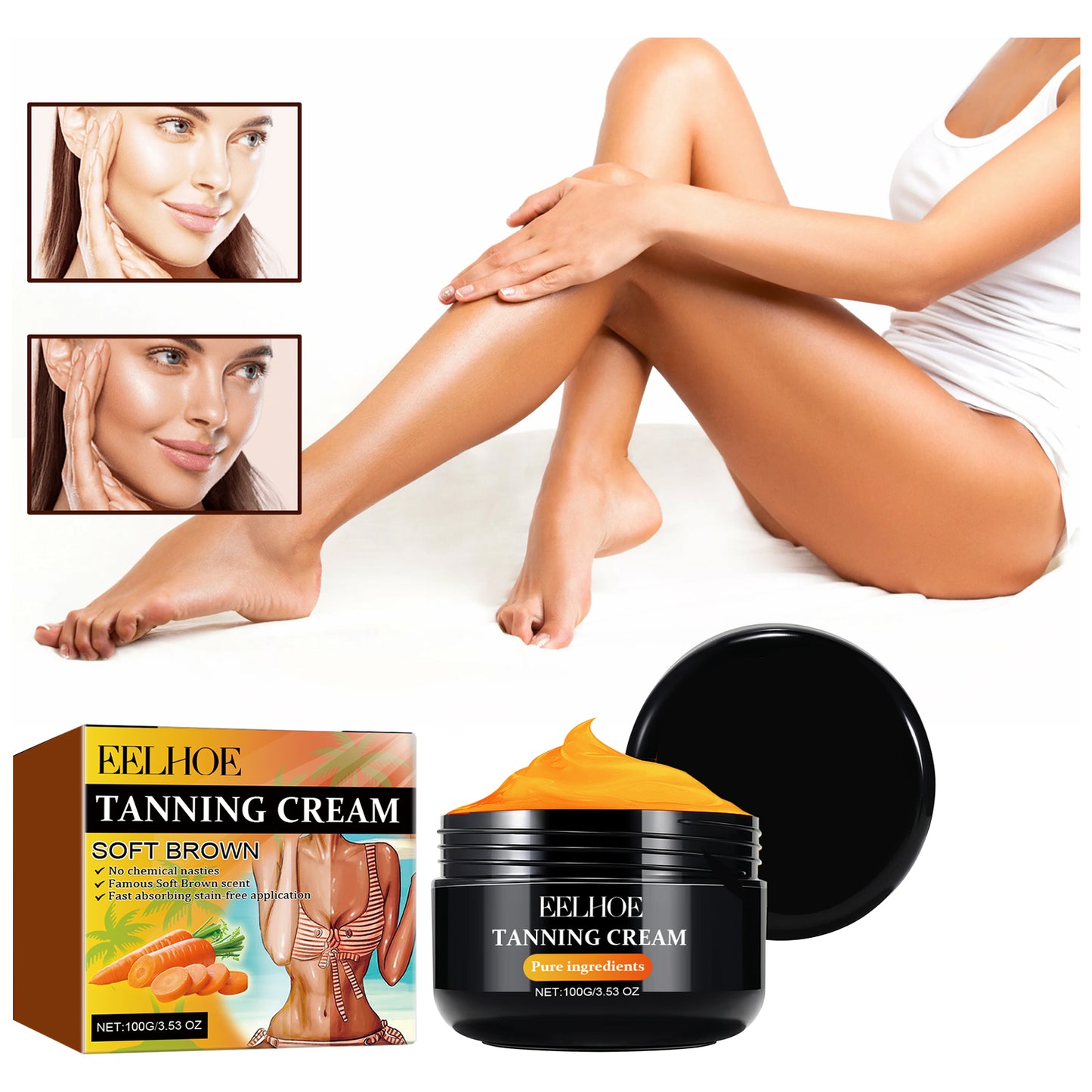 Tanning Cream for Skin Care - 100g Body Tanning Lotion