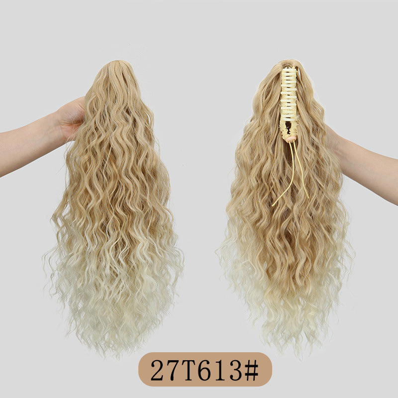Water Ripple Grip Ponytail Corn Curler Wig for Hair Styling