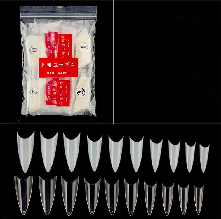 500 Pcs Transparent White Nail Tips Fake Nails Manicure Supplies