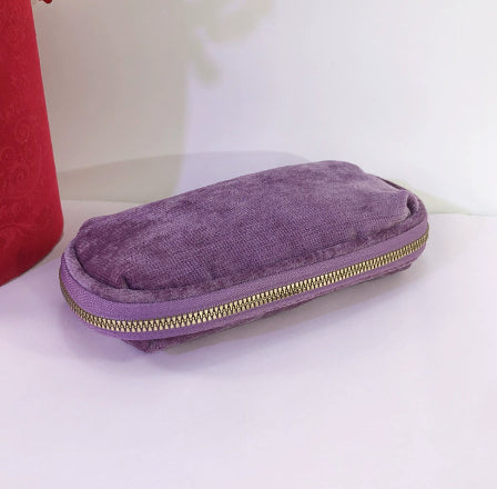 Thickened Velvet Jewelry Pouch & Accessory Storage Box - Multi-Functional Round or Long Design