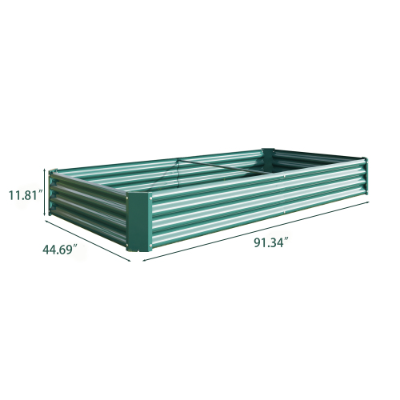 Metal Raised Garden Bed Kit 7.6x3.7ft for Vegetables, Flowers, Herbs - Black