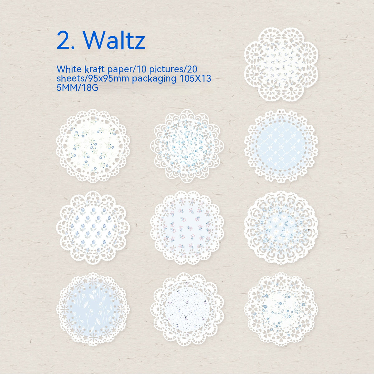 Elegant Paper Sticker Set with Lace Material for Crafts and Decorations - Melody Series