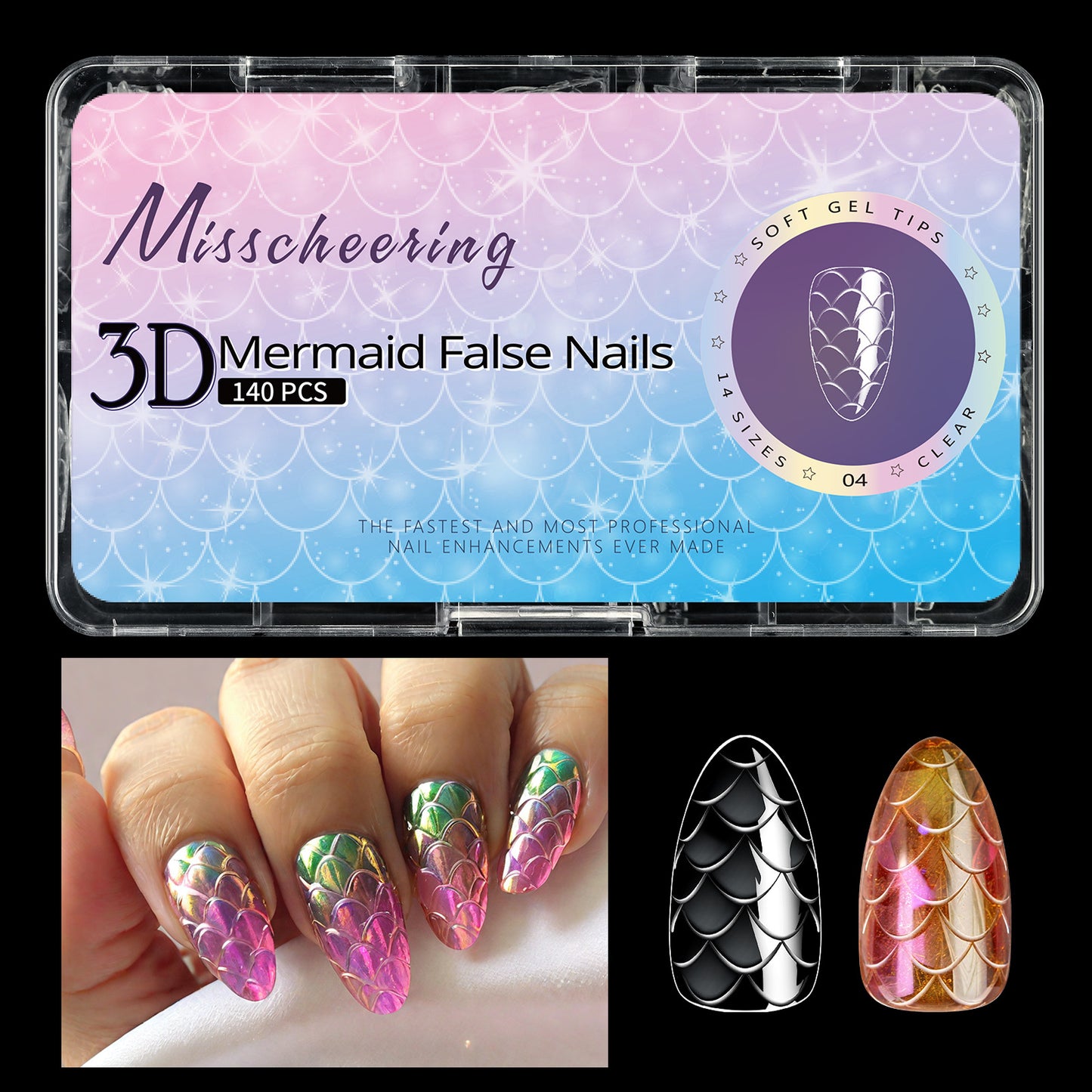 3D Nail Tip Long Shaping Fake Nail Tips for Nail Art - 120/140pcs