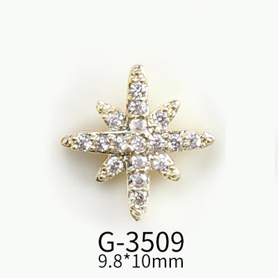 Diamond-Studded Nail Art Accessories with Zircon - Multiple Styles