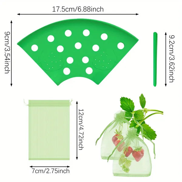 8-Piece Strawberry Planting Kit with Supports & Insect-Proof Bags