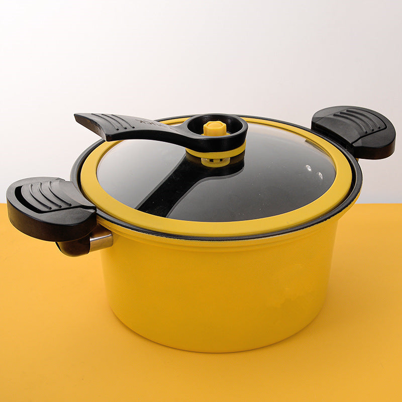 Electric Pressure Cooker 22cm, 3.1-4L Non-Stick Stew Pot with Glass Lid