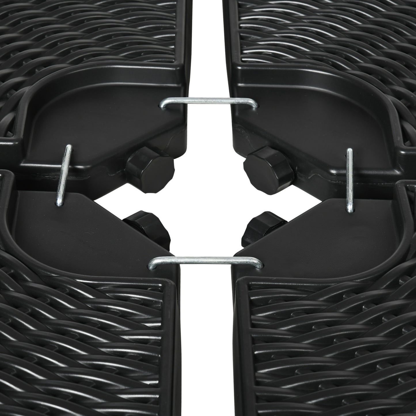 Patio Umbrella Base Weights - 4-Piece Sand or Water Filled, Black