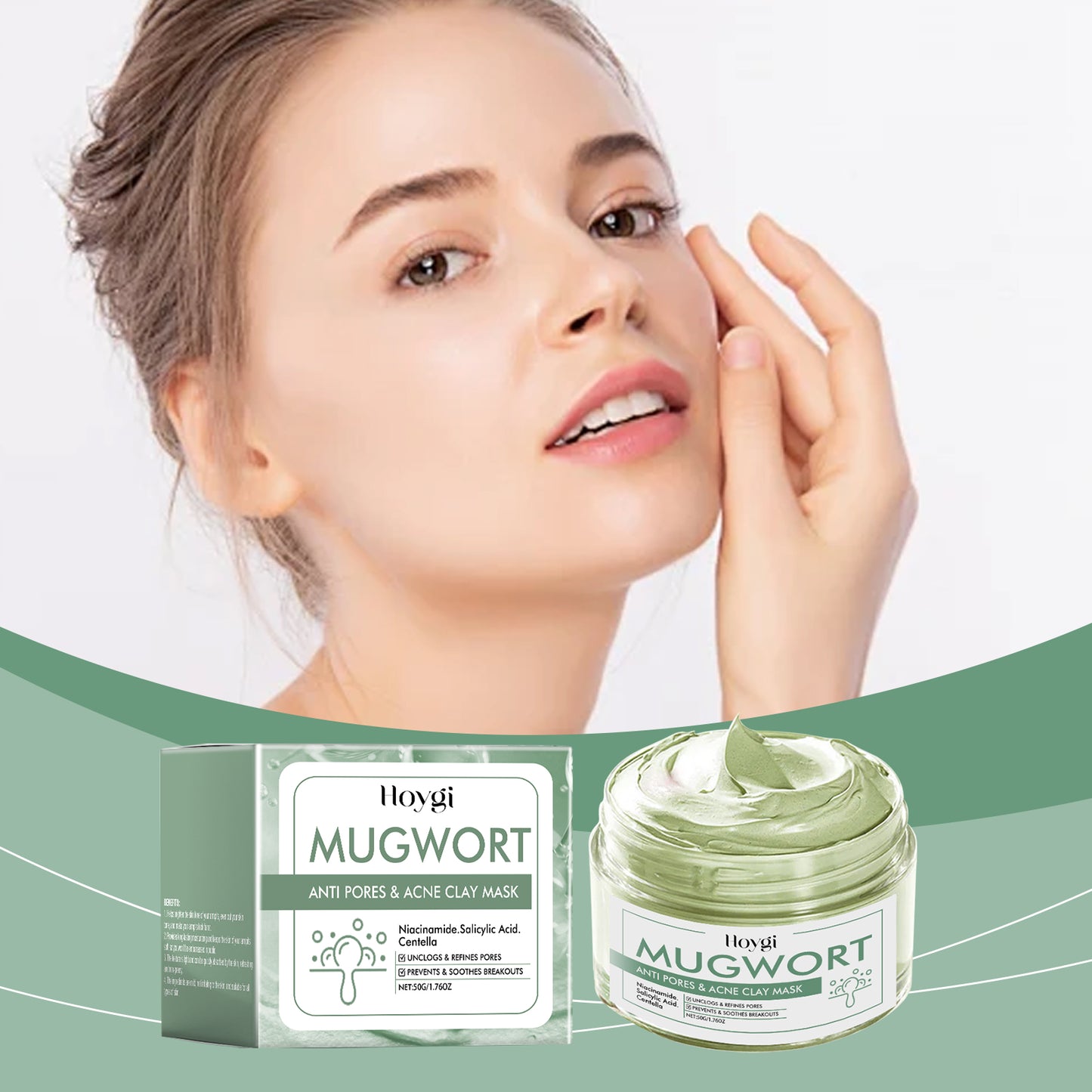 Green Tea Facial Cleansing Mask for Blackhead Removal & Oil Control