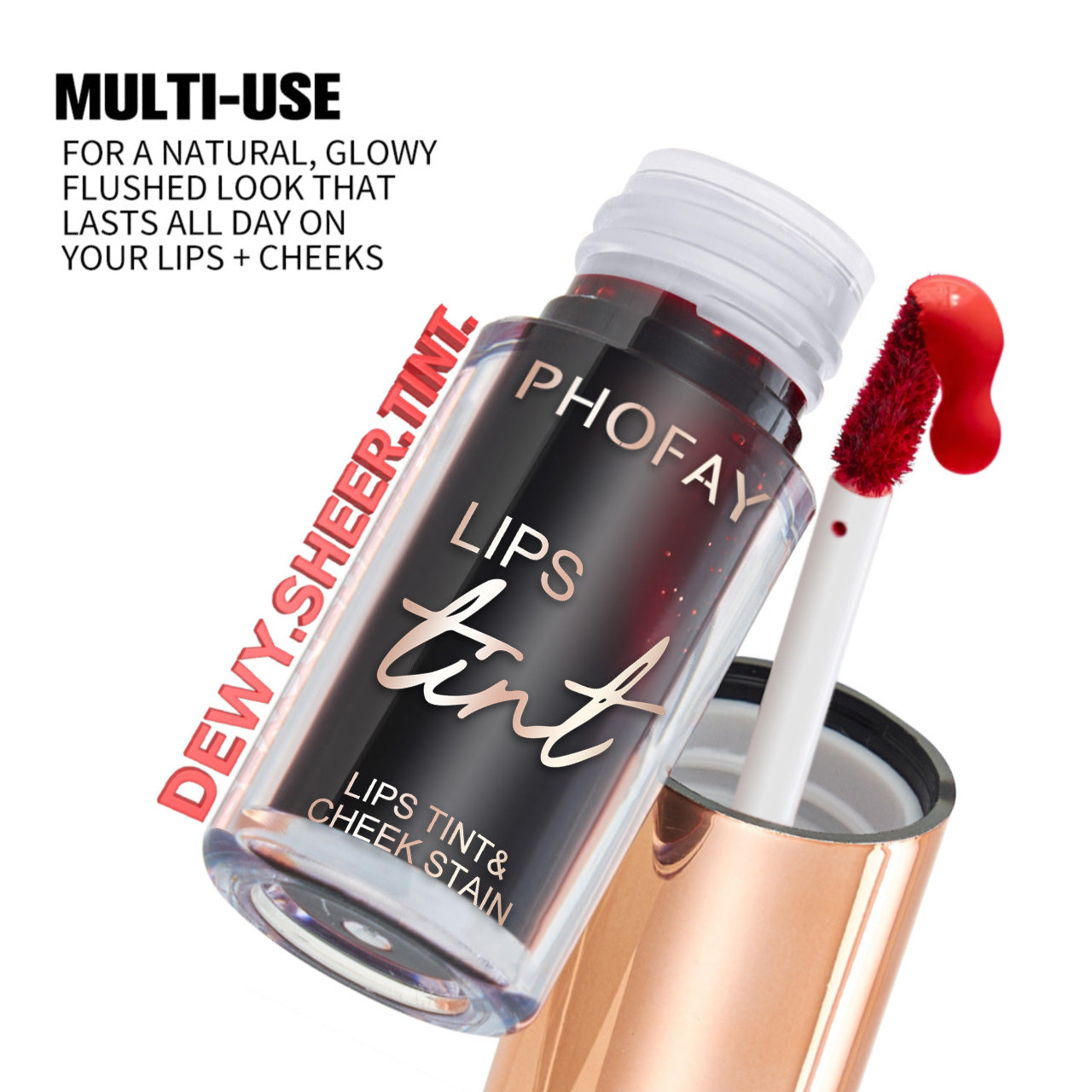 Long-Wearing Hydrating Lip and Cheek Tint - Multi-Use Liquid Stain