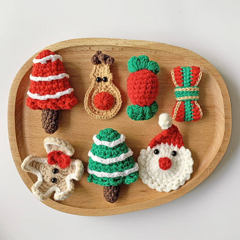 Wool Crocheted Christmas Hair Accessories - Holiday Hairbands & Pins