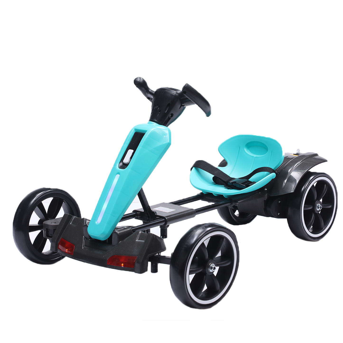 12V Electric Kids Pedal Go Kart with Adjustable Seat - Light Blue