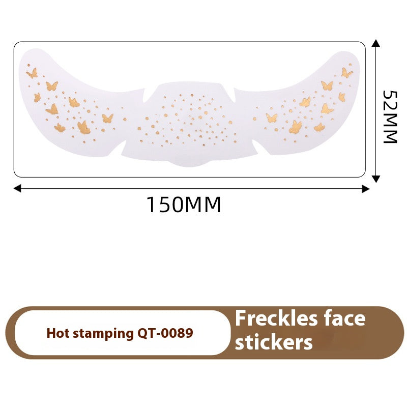 Freckle Tattoo Stickers Gold and Silver - Facial Skin Decor, 150x52mm, 1 or 6 Pcs