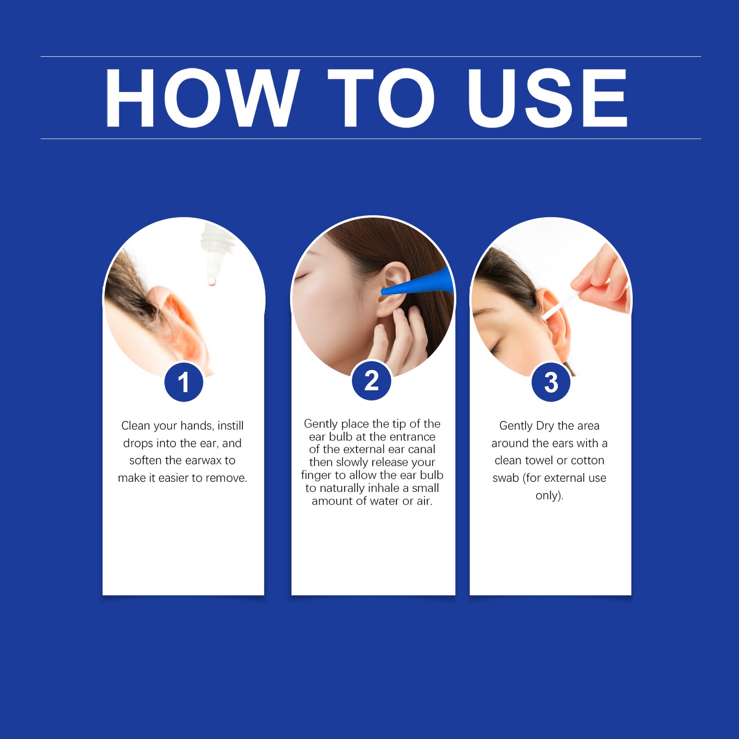 Earwax Removal Kit with Cleaning Drops and Rubber Ear Syringe