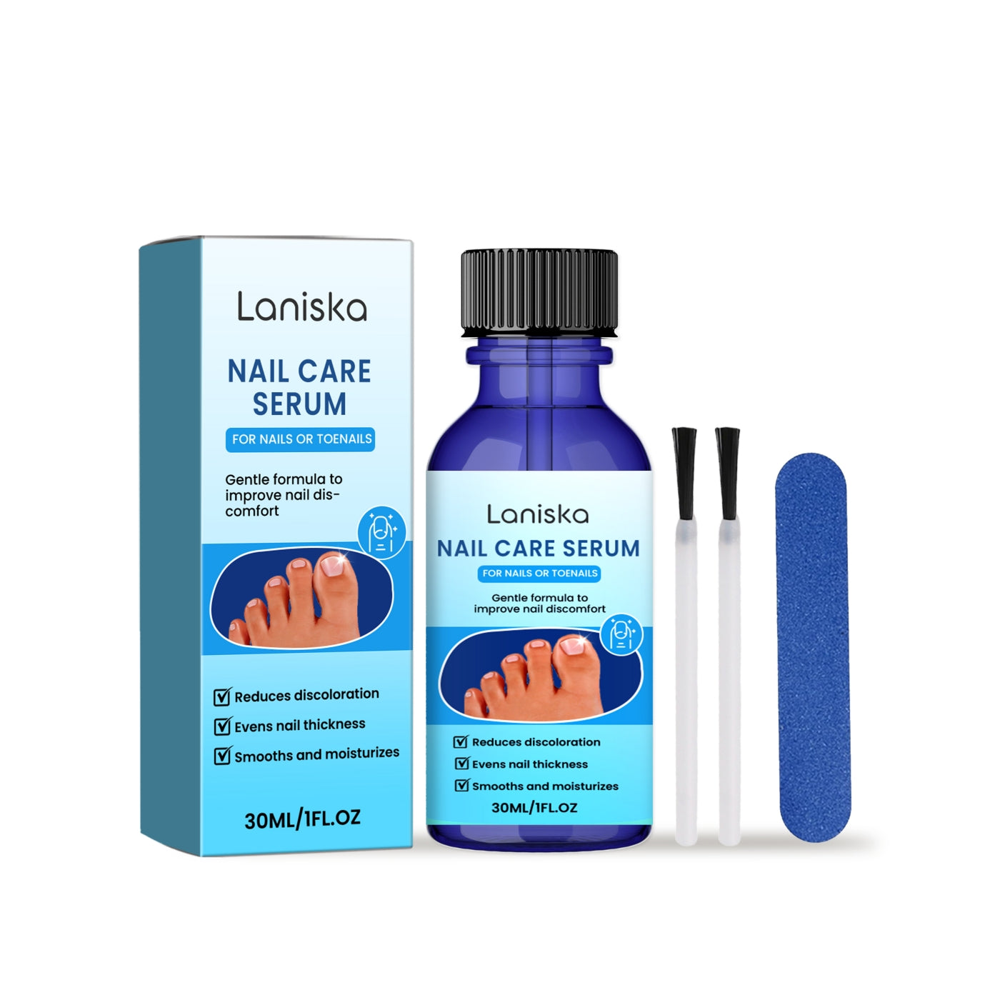 Nail Care Solution 30ML with Nail Brush & File - Skin & Nail Treatment