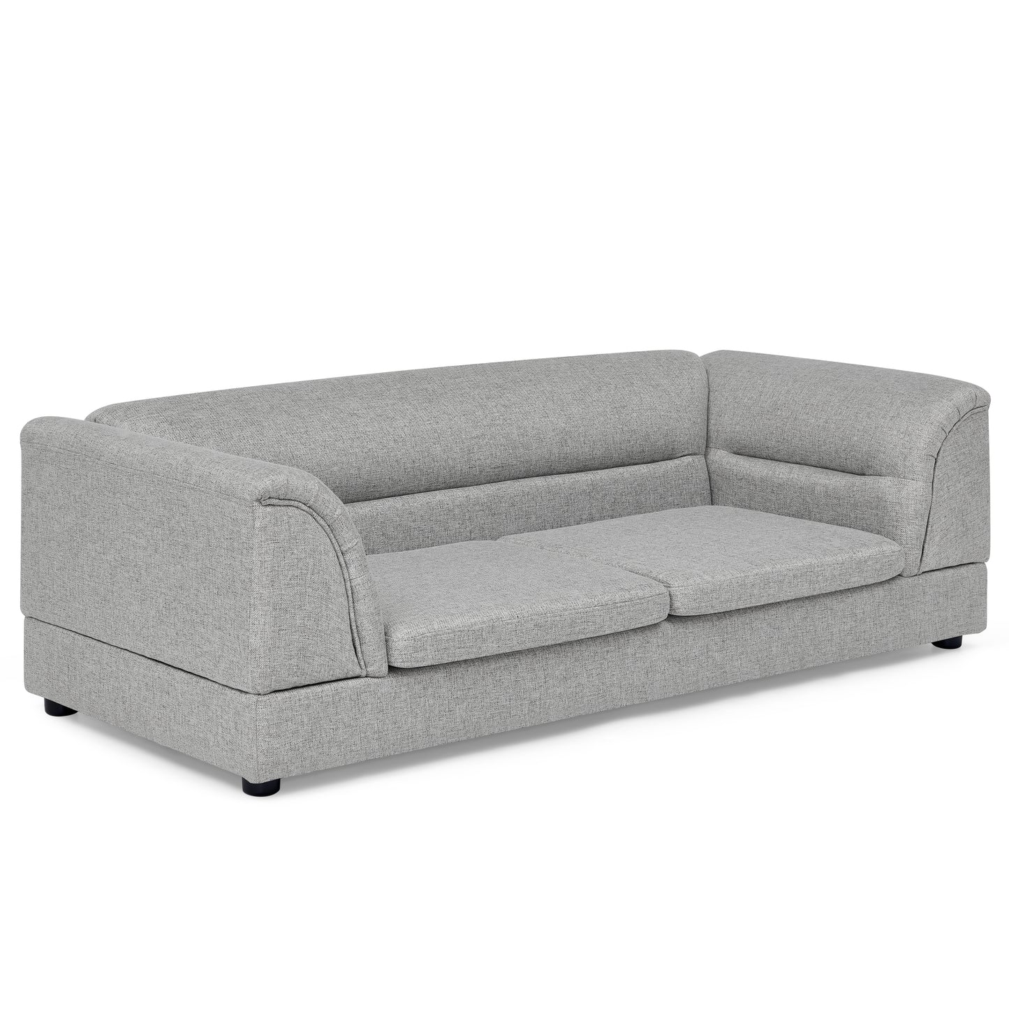 Large Oversized Linen Pet Sofa Bed with Curved Armrest for Dogs & Cats - Light Grey