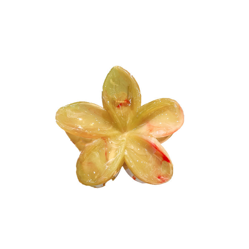 8cm Hair Barrette with Marble Blooming Pattern for Women - Multiple Colors