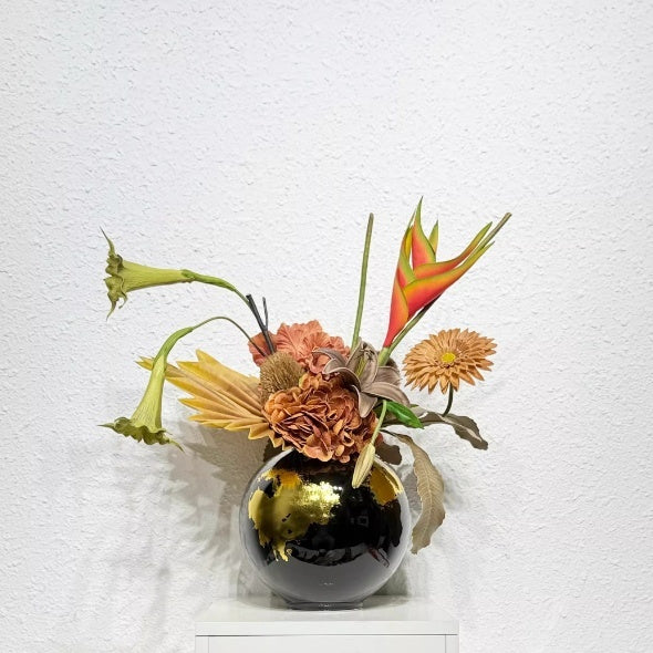 Gold-Plated Ceramic Vase 22x23cm Home Decor Flowerpot for Living Room