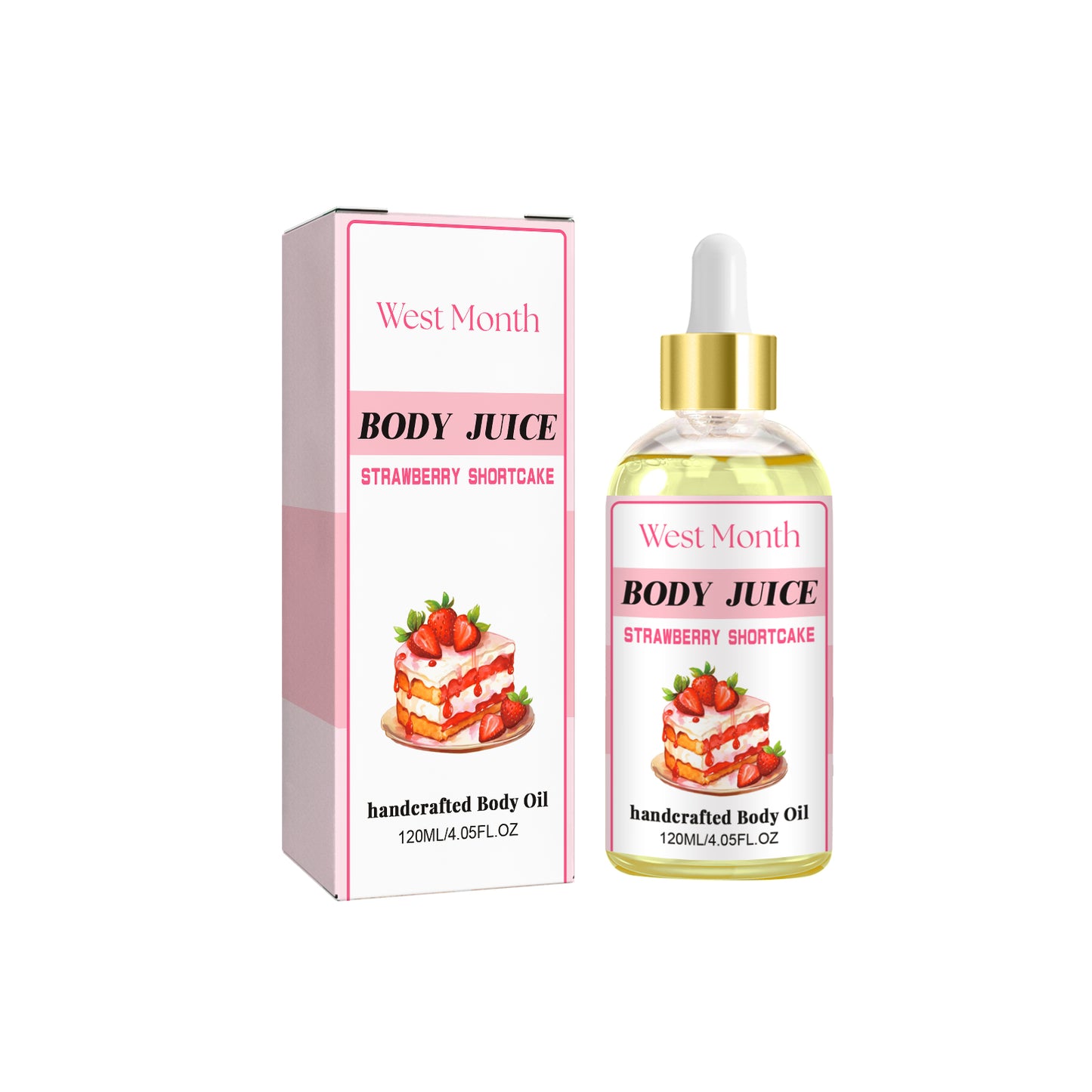 Strawberry Moisturizing Body Oil - Skin Firming & Hydrating Massage Oil