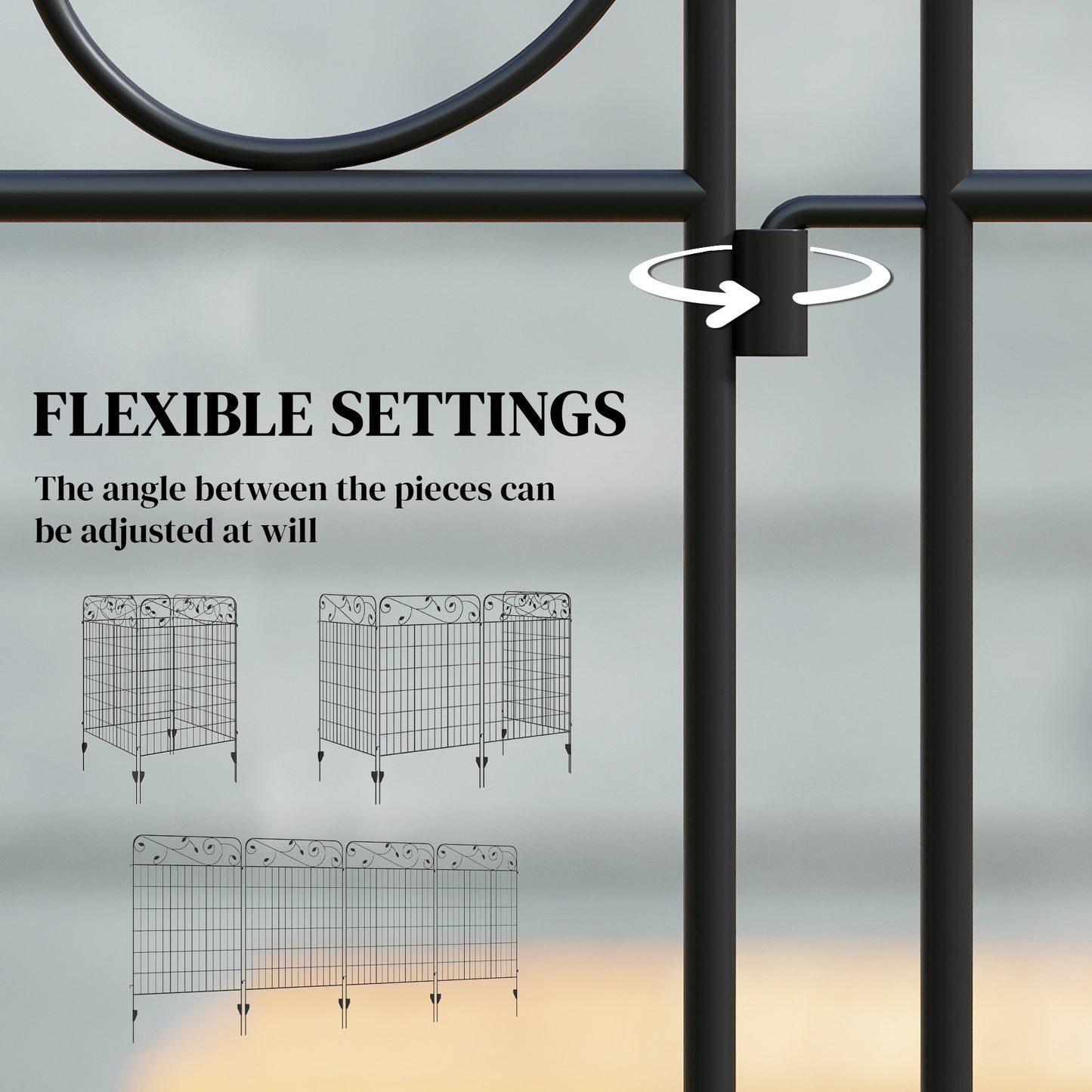 4 Pack Steel Garden Fence Panels - Rust-Resistant Black Edging