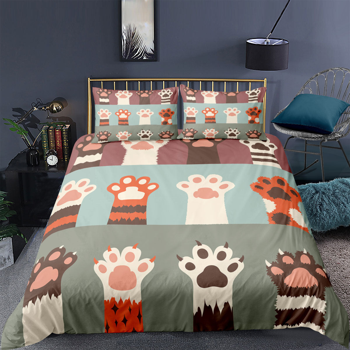 Cartoon Animal Kitten 3D Digital Printed Duvet Cover & Sheet Set - Multiple Sizes
