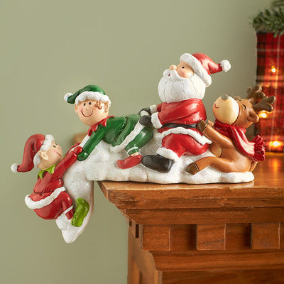 Christmas Resin Ornaments Indoor Decor Set - Festive Holiday Decorations